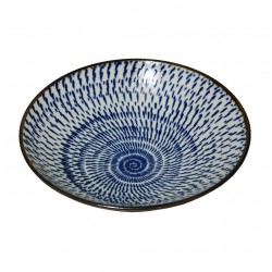 Bol Japonais design fleur bleu - Diamètre 24.5 cm